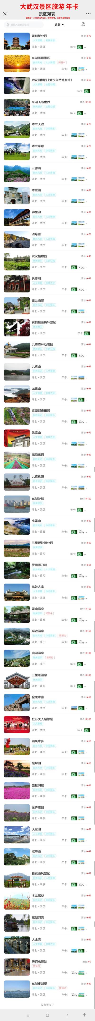 大武漢旅游年卡